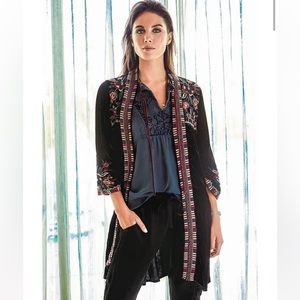 Johnny Was Claude tiered velvet duster